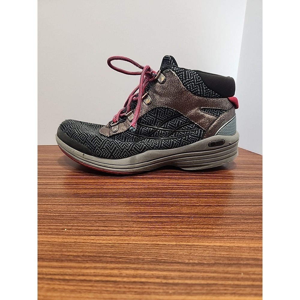 Bzees Hotshot Hiking Boots Womens 9.5 M Horizon Gray Fabric Comfort Gel Lace Up - Picture 8 of 11